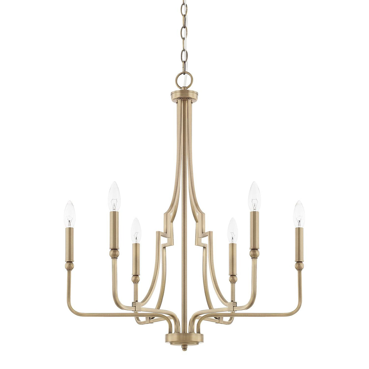 Capital Lighting 419361AD Dawson 6 Light Chandelier Aged Brass