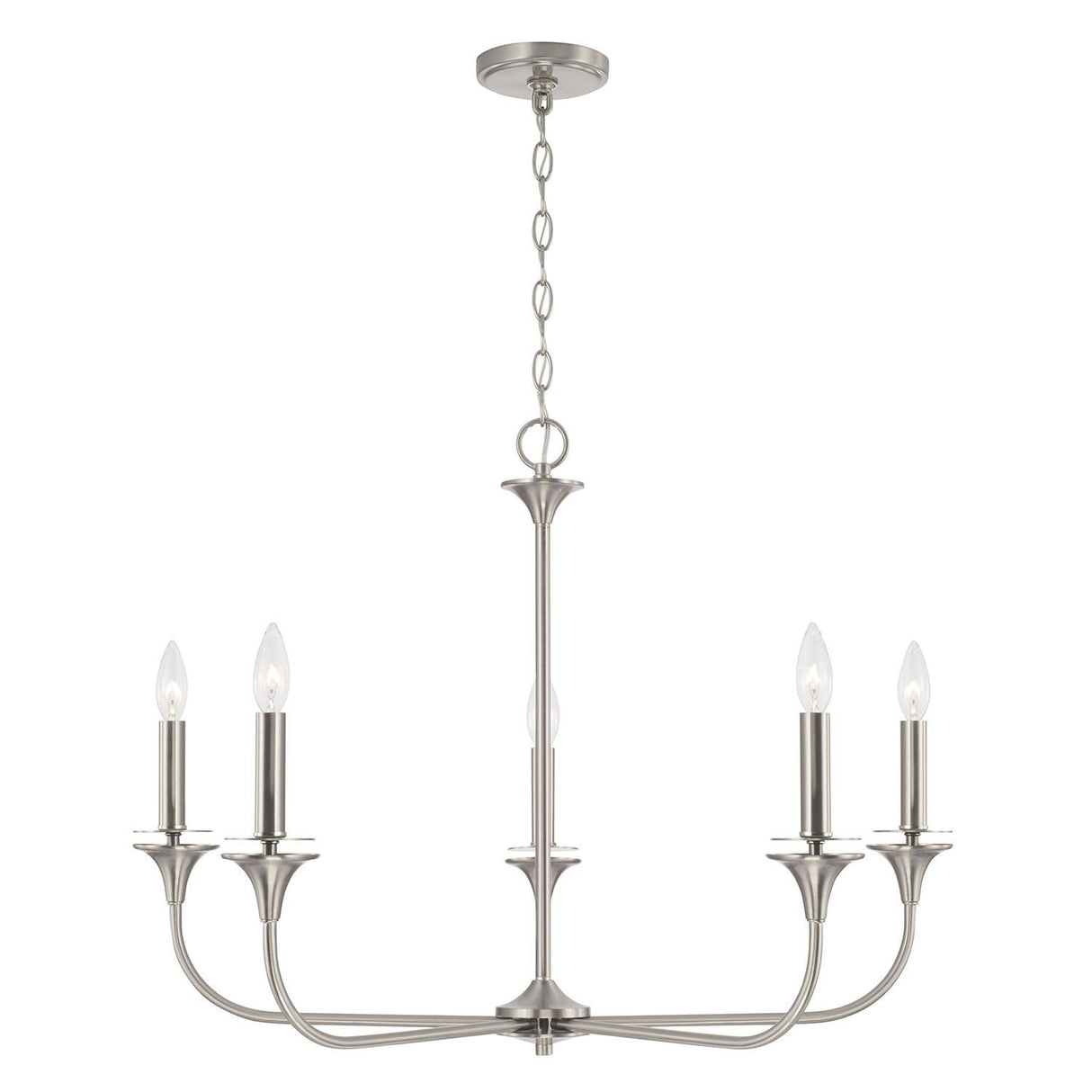 Capital Lighting 448951BN Presley 5 Light Chandelier Brushed Nickel