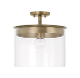 Capital Lighting 246812AD Mason 1 Light Semi-Flush Aged Brass