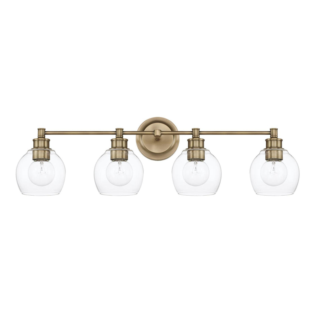 Capital Lighting 121141AD-426 Mid Century 4 Light Vanity Aged Brass