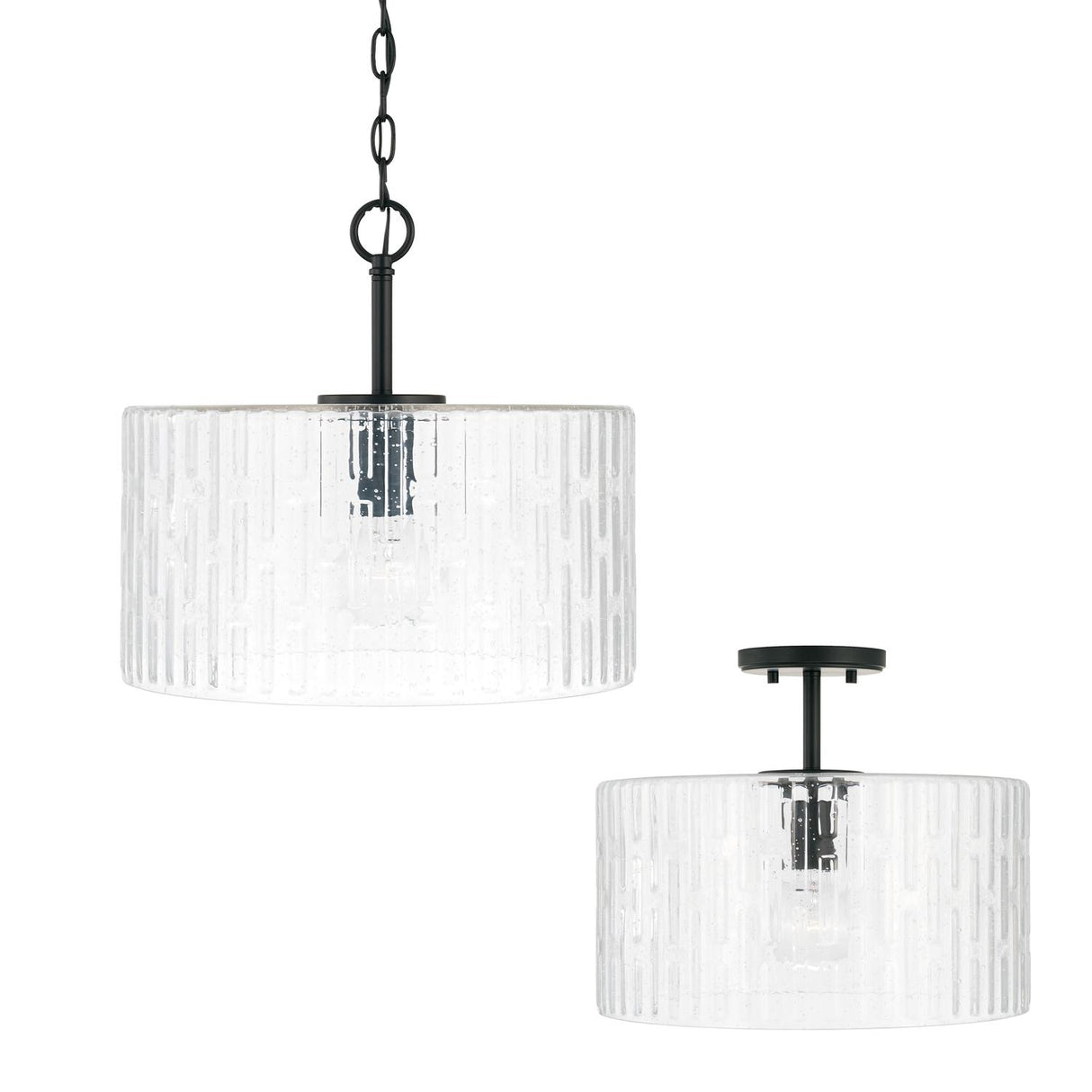 Capital Lighting 241311MB Emerson 1 Light Semi-Flush Matte Black