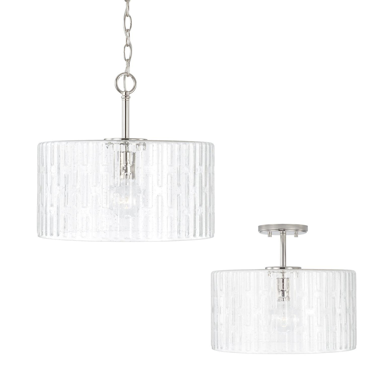 Capital Lighting 241311PN Emerson 1 Light Semi-Flush Polished Nickel