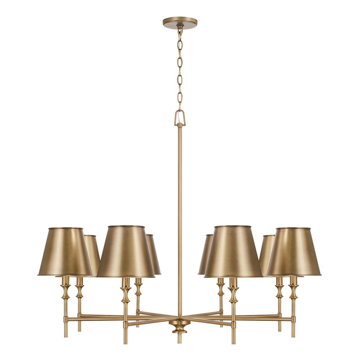 Capital Lighting 449781AD-707 Whitney 8 Light Chandelier Aged Brass