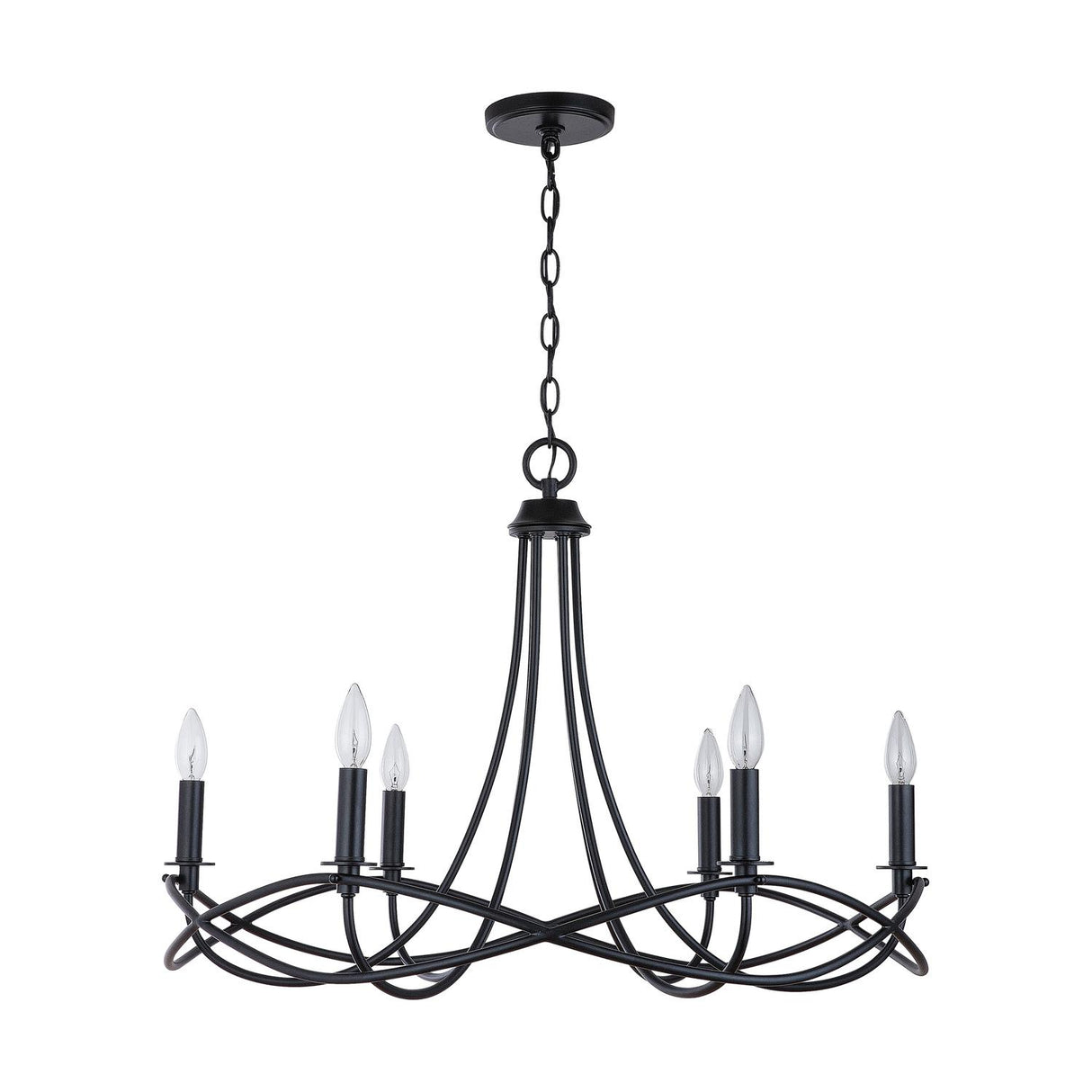 Capital Lighting 431661MB Sonnet 6 Light Chandelier Matte Black