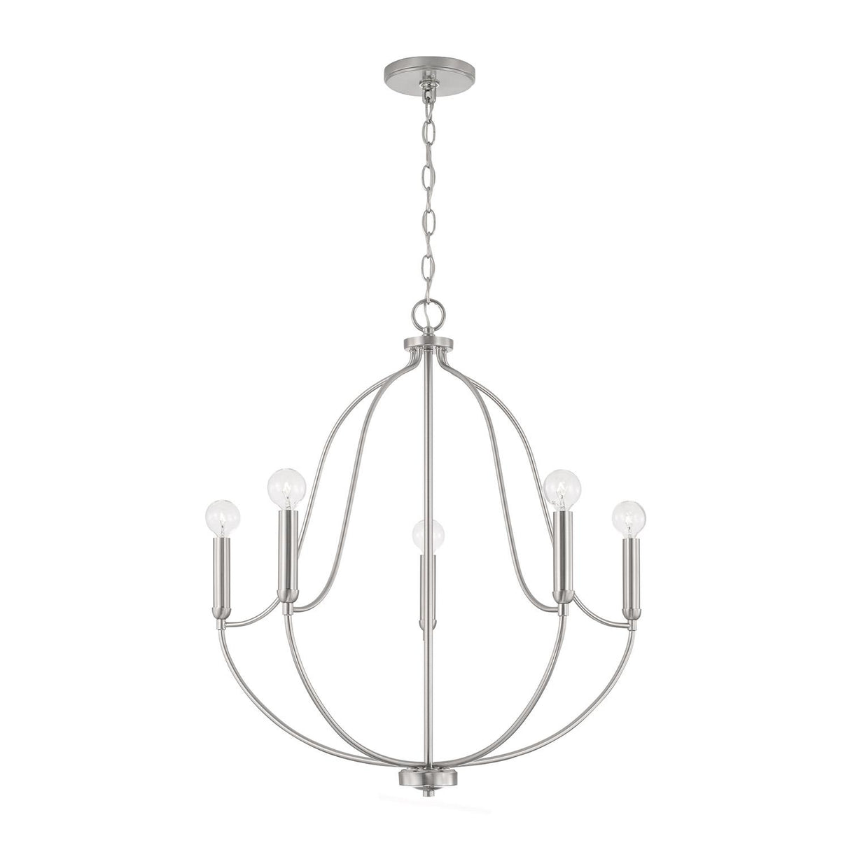 Capital Lighting 447051BN Madison 5 Light Chandelier Brushed Nickel