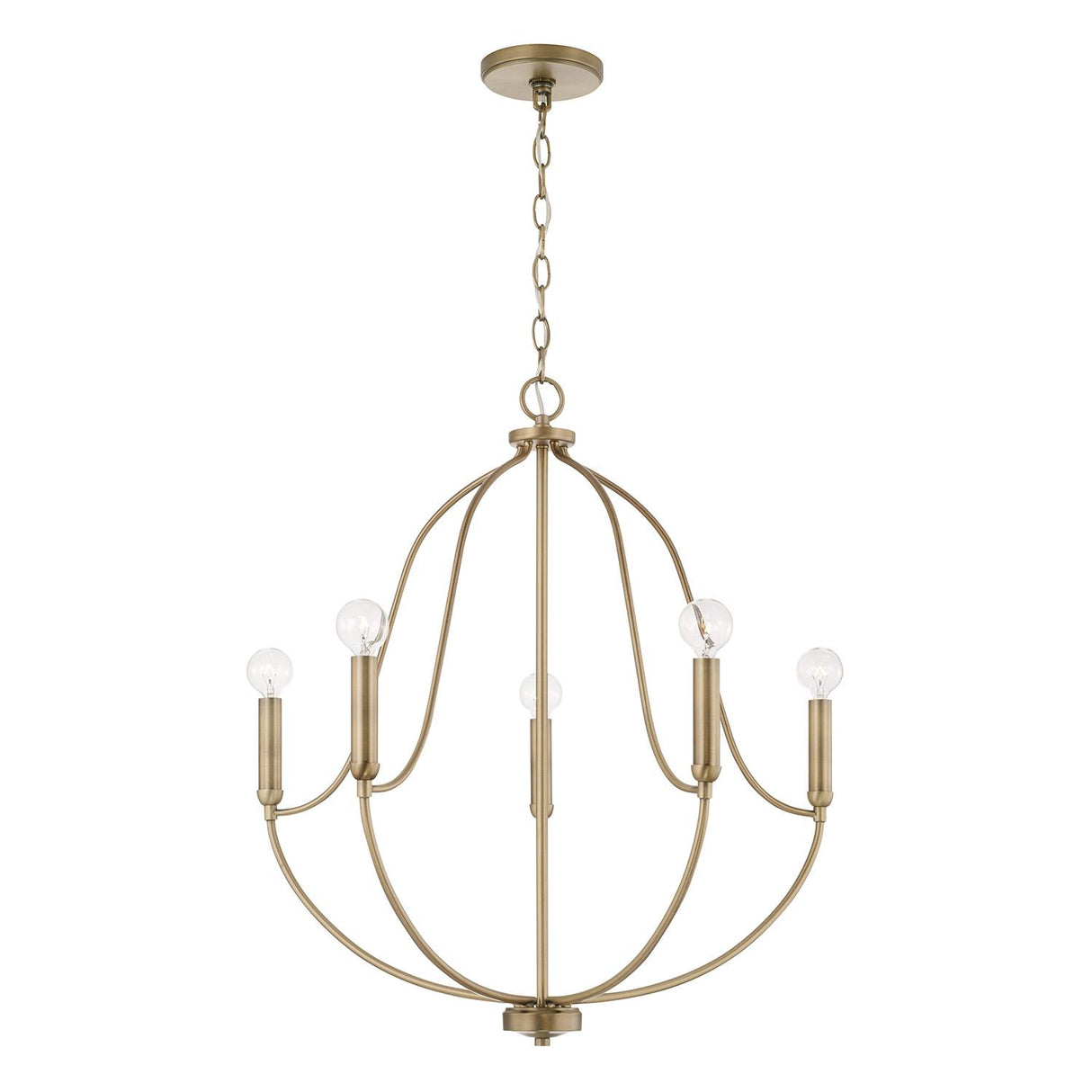 Capital Lighting 447051AD Madison 5 Light Chandelier Aged Brass