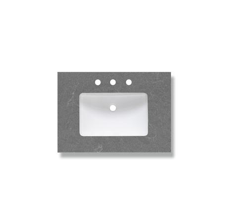 2inch - 30" Spectre Grey (SG) Quartz Top - 8" widespread