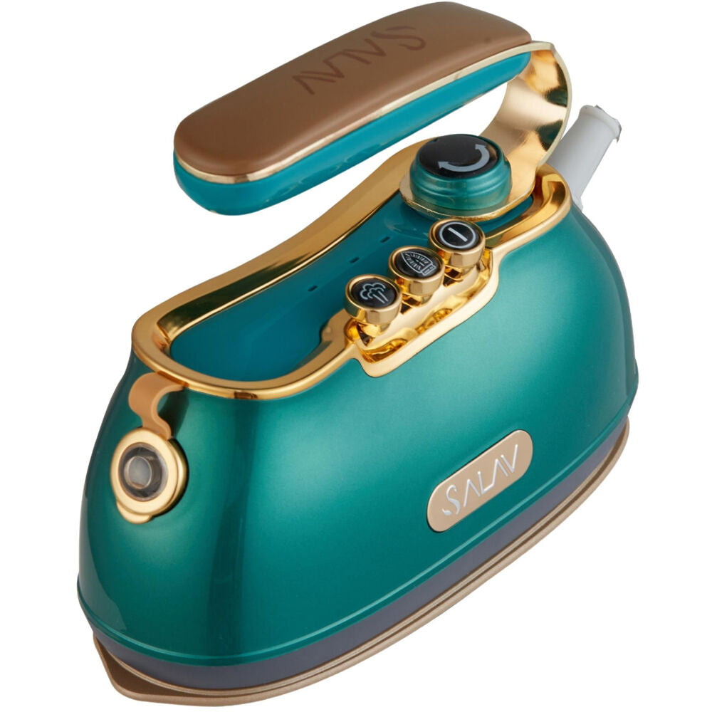 Salav IS-900 EMERALD Salav Retro Edition Duopress Steam and Iron, Ceramic Coated Plate