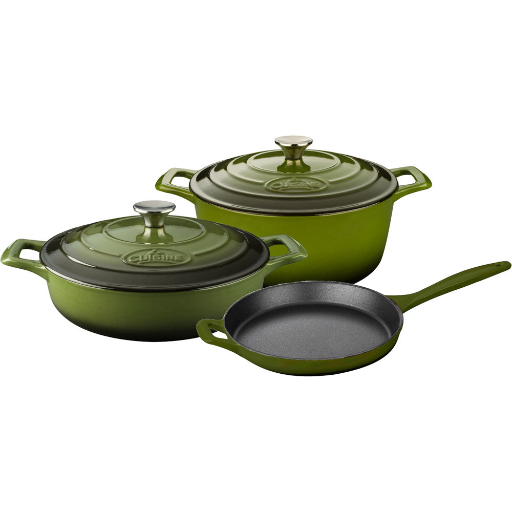 La Cuisine LC 2650MB 5 pc set, Pro Range 3.75QT Saute w/lid, 6.5QT Round w/lid, 10" Fry Pan