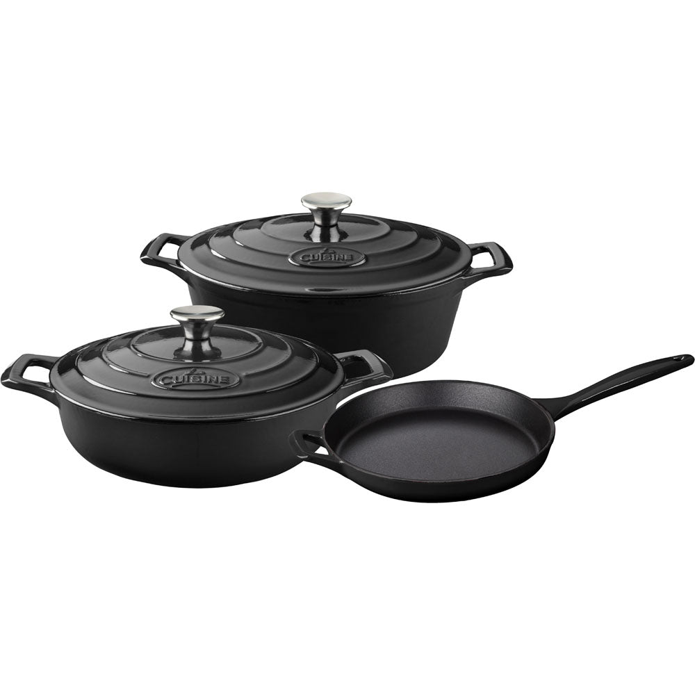 La Cuisine LC 2740 5 pc set, 3.75QT Saute w/lid, 6.75QT Oval w/lid, 10" Fry Pan