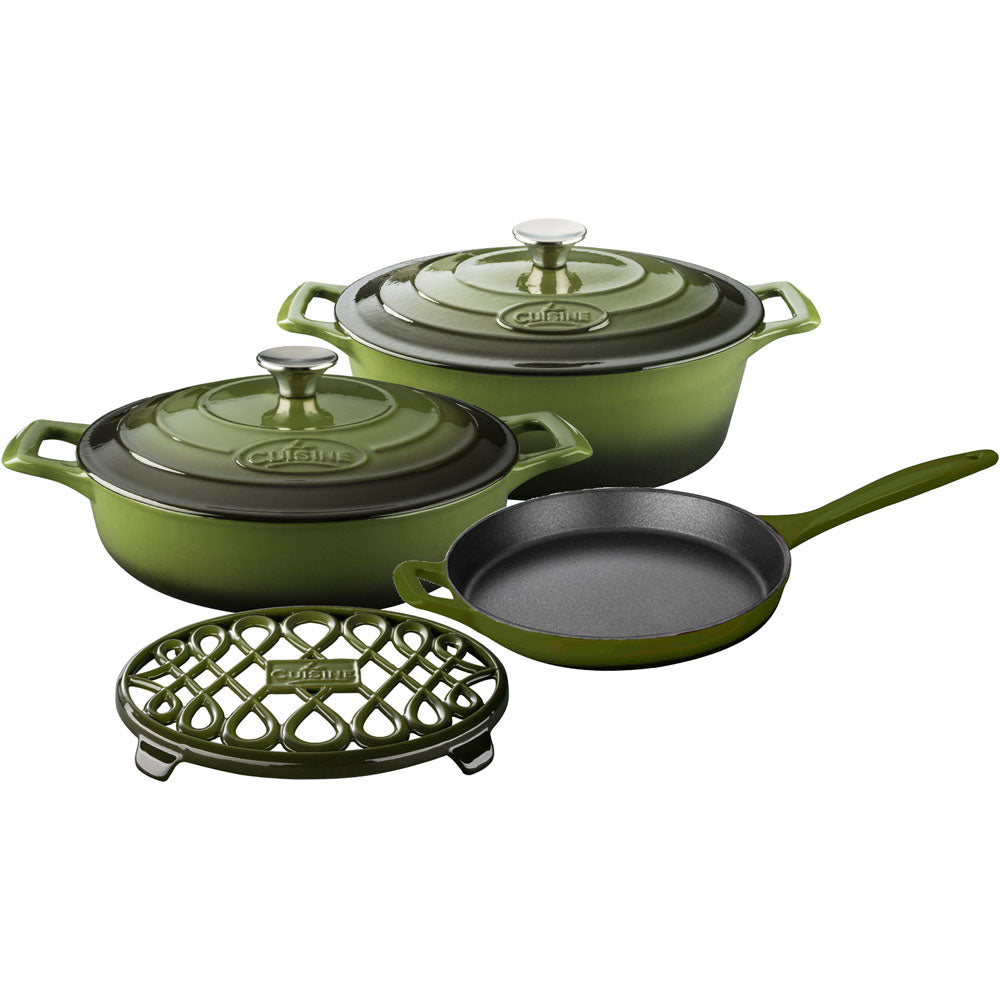 La Cuisine LC 2950MB 6 pc set, Pro Range 3.75QT Saute w/lid 6.75QT Oval w/lid 10" Fry 7" Triv