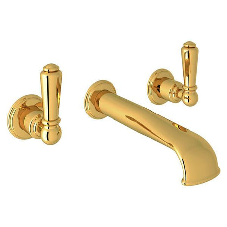 Edwardian™ Wall Mount Lavatory Faucet With U-Spout Unlacquered Brass