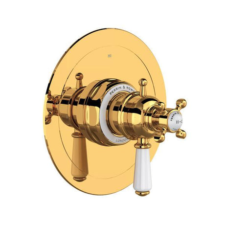 Edwardian™ 1/2" Therm & Pressure Balance Trim with 3 Functions (Shared) English Gold
