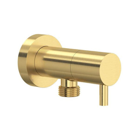 Handshower Outlet With Integrated Volume Control Satin Unlacquered Brass