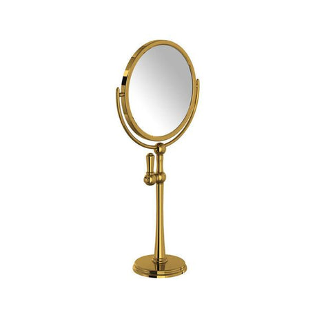 Freestanding Makeup Mirror Unlacquered Brass