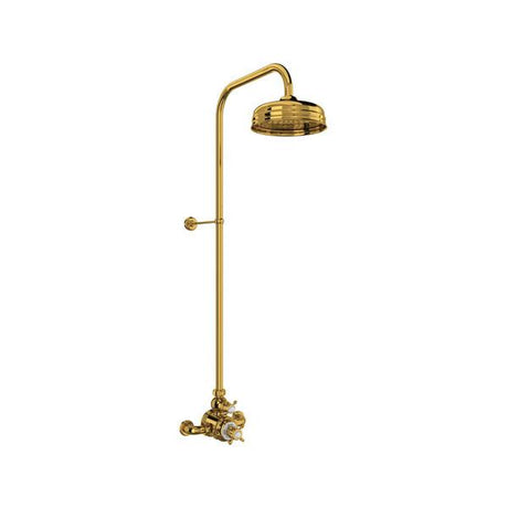 Edwardian™ 3/4" Exposed Wall Mount Thermostatic Shower System Unlacquered Brass