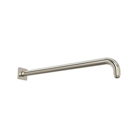 20" Reach Wall Mount Shower Arm With Square Escutcheon Polished Nickel