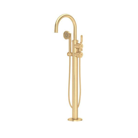 Armstrong™ Single Hole Floor Mount Tub Filler Trim With C-Spout Satin English Gold