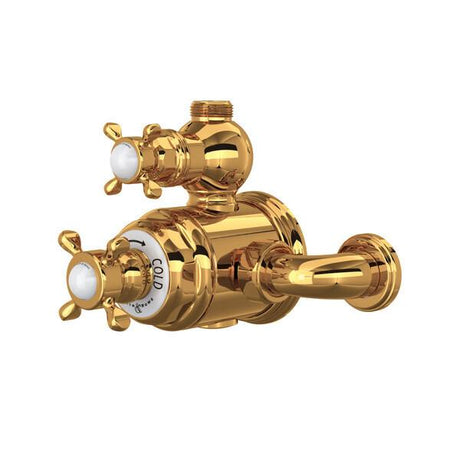 Edwardian™ 3/4" Exposed Therm Valve With Volume And Temperature Control English Gold
