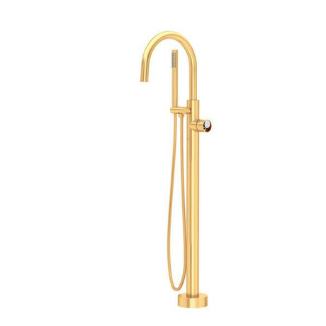 Eclissi™ Single Hole Floor Mount Tub Filler Trim With C-Spout Satin Gold/Polished Chrome