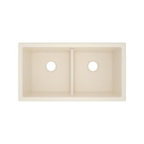 Shaker™ 33" Double Bowl Undermount Fireclay Kitchen Sink Parchment