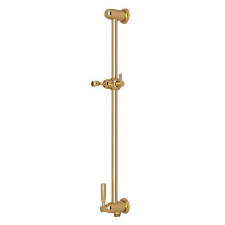 24" Slide Bar With Integrated Volume Control And Outlet Unlacquered Brass