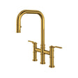 Armstrong™ Pull-Down Bridge Kitchen Faucet With U-Spout Unlacquered Brass