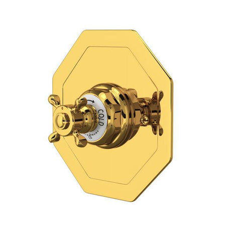 Edwardian™ 3/4" Octagonal Thermostatic Trim Without Volume Control Unlacquered Brass