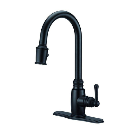 Gerber Satin Black Opulence Single Handle Pull-down Kitchen Faucets