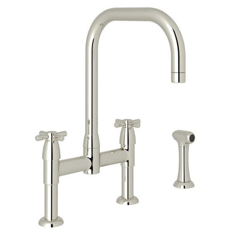 Holborn™ Bridge Kitchen Faucet With U-Spout and Side Spray Polished Nickel