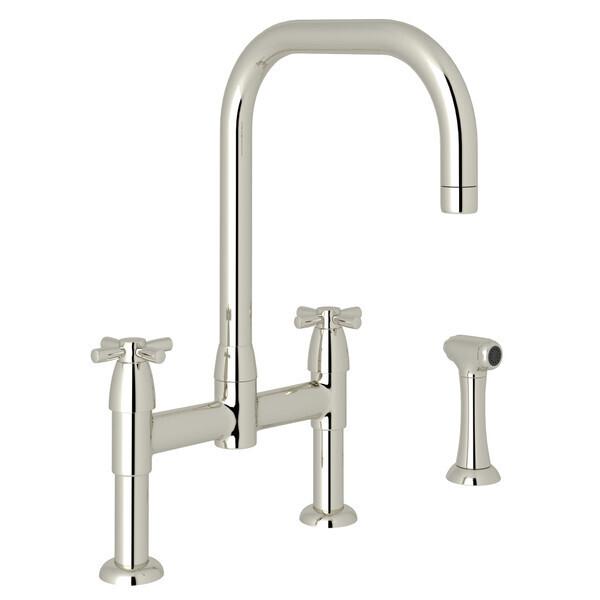 Holborn™ Bridge Kitchen Faucet With U-Spout and Side Spray Polished Nickel