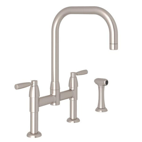 Holborn™ Bridge Kitchen Faucet With U-Spout and Side Spray Satin Nickel