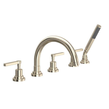 Lombardia® 5-Hole Deck Mount Tub Filler With C-Spout Satin Nickel