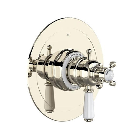 Edwardian™ 1/2" Therm & Pressure Balance Trim with 3 Functions (Shared) Polished Nickel