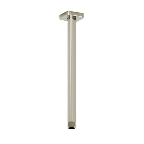 12" Ceiling Mount Shower Arm With Square Escutcheon Polished Nickel