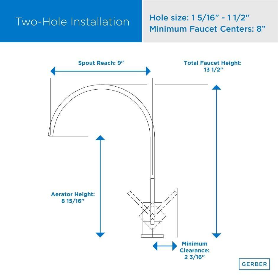Gerber Chrome Sirius Single Handle Kitchen Faucets