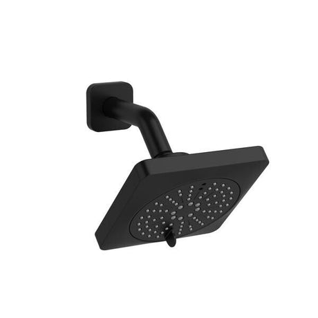 5" 6-Function Showerhead With Arm Black