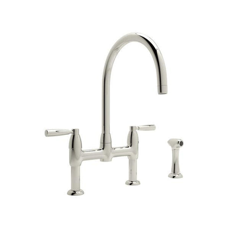 Holborn™ Bridge Kitchen Faucet With C-Spout and Side Spray Polished Nickel