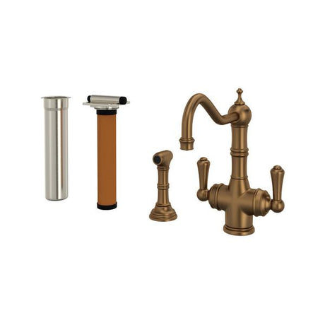 Edwardian™ Two Handle Filter Kitchen Faucet Kit With Side Spray English Bronze