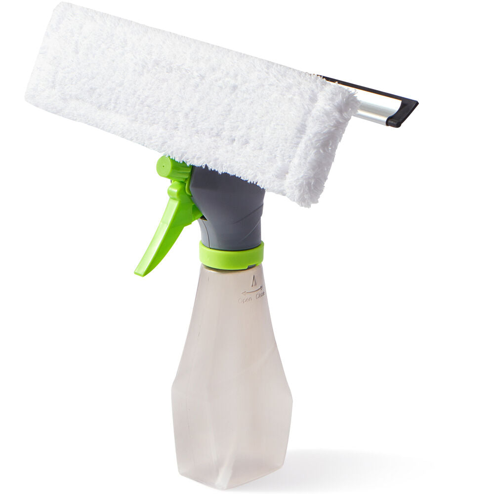 Salav WIN150 LIME True & Tidy Glass Cleaner Spray Bottle With Built-In Squeegee
