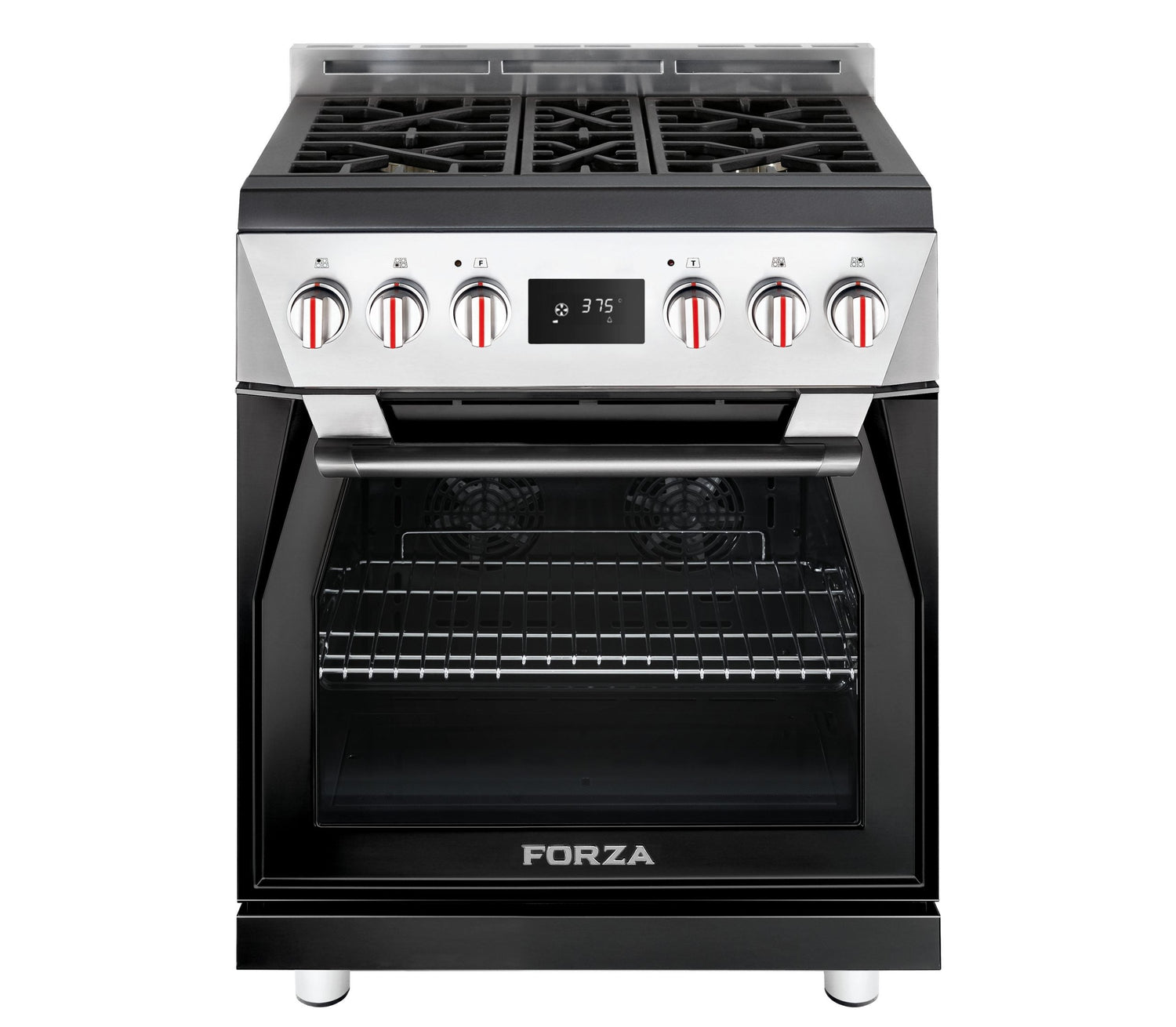 Forza 30-Inch Professional Dual Fuel Range in Audace Black (FR304DF-K)