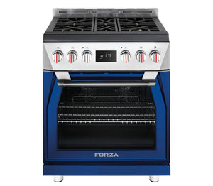 Forza 30-Inch Professional Dual Fuel Range in Dinamico Blue (FR304DF-B)