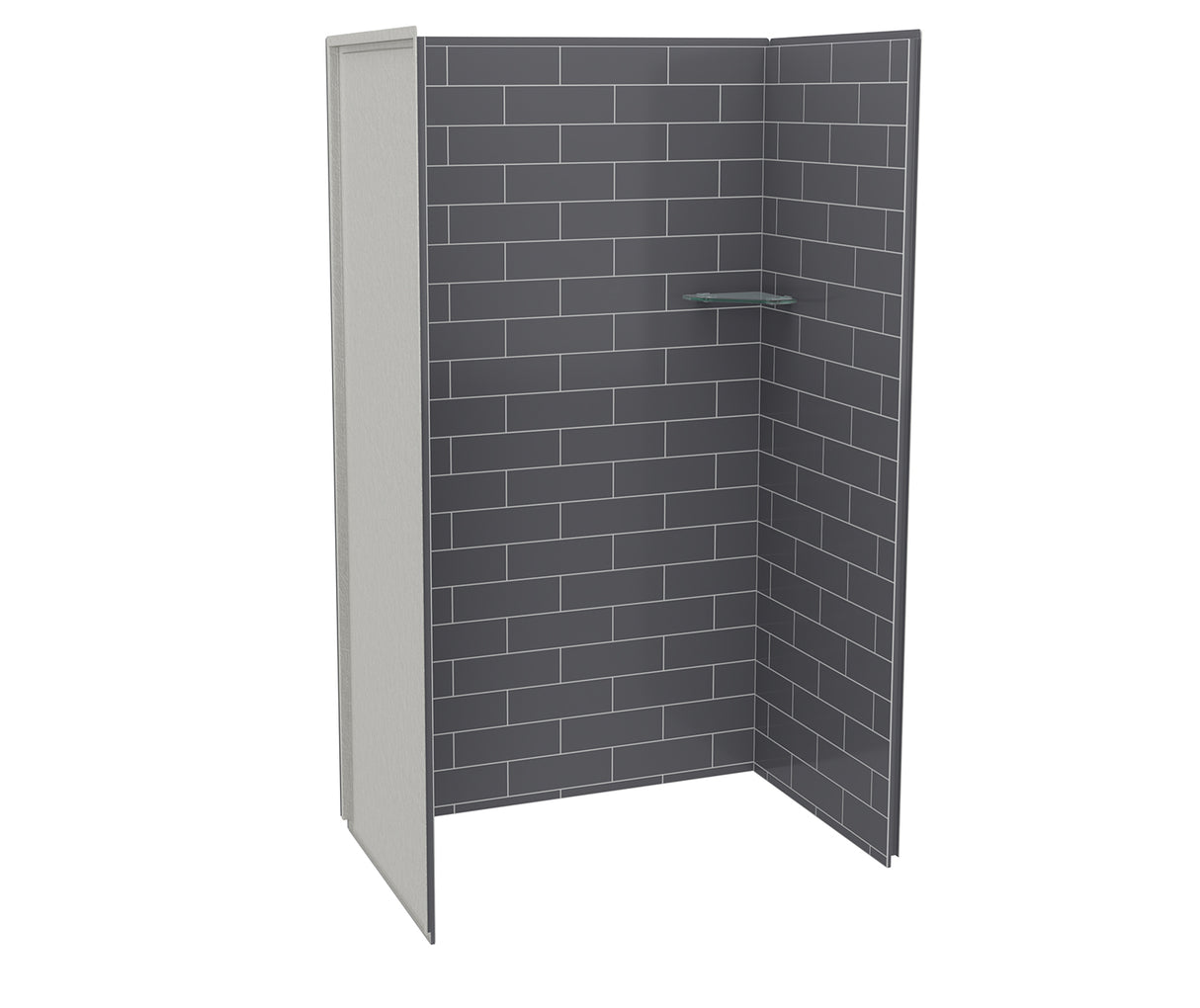 MAAX 107455-301-019 Utile 4832 Composite Direct-to-Stud Three-Piece Alcove Shower Wall Kit in Metro Thunder Grey