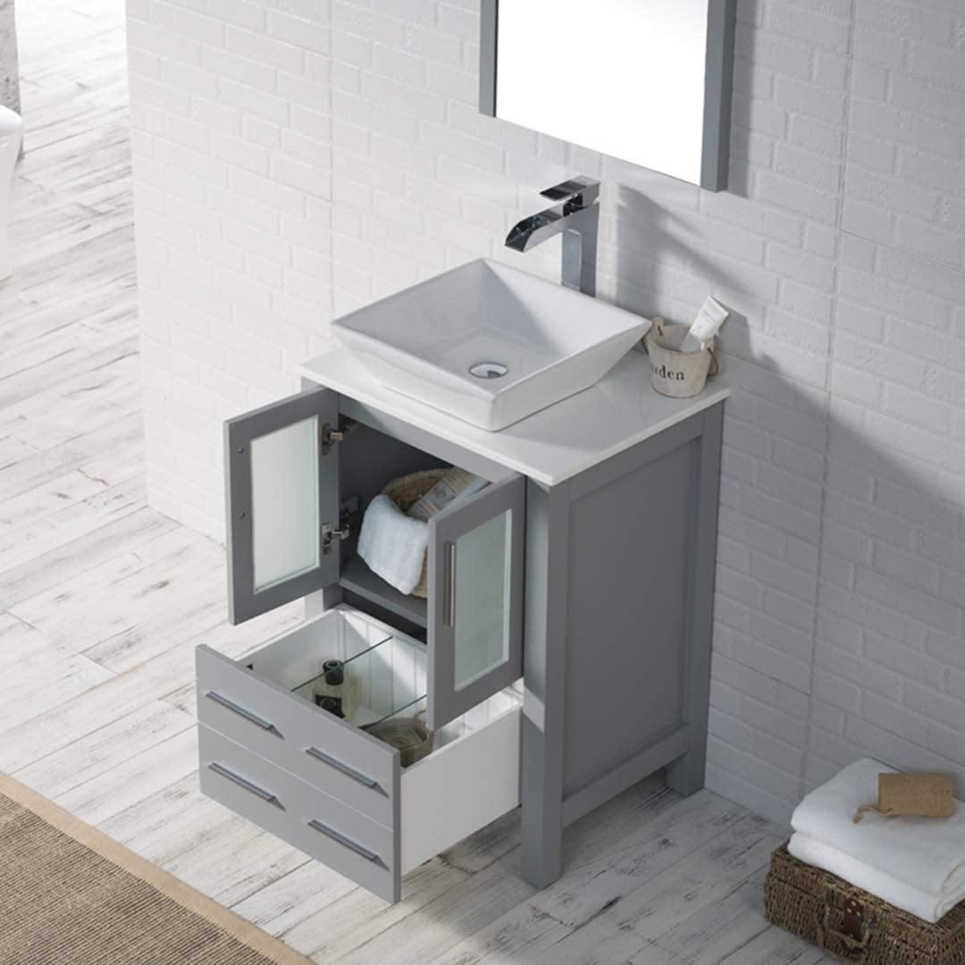 Blossom Sydney 30" Vanity set, Ceramic/Ceramic Vessel Sink, Mirror