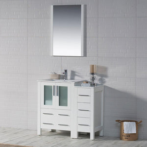 Blossom Sydney 36" Vanity set, Side Cabinet, Vessel Sink, Mirror
