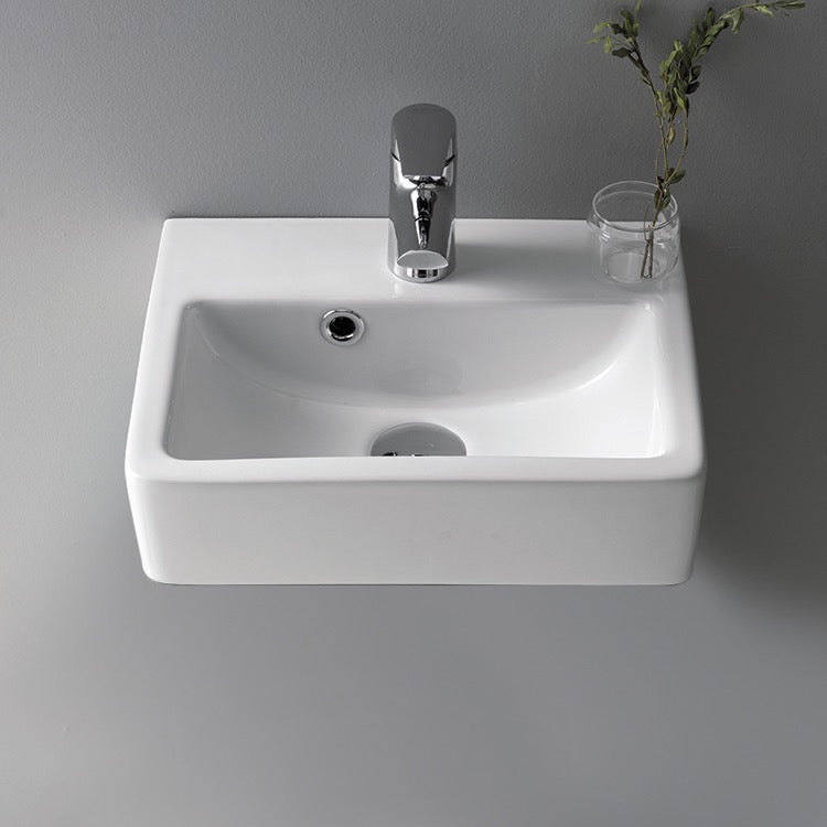 Small Ceramic Wall Mounted or Vessel Sink