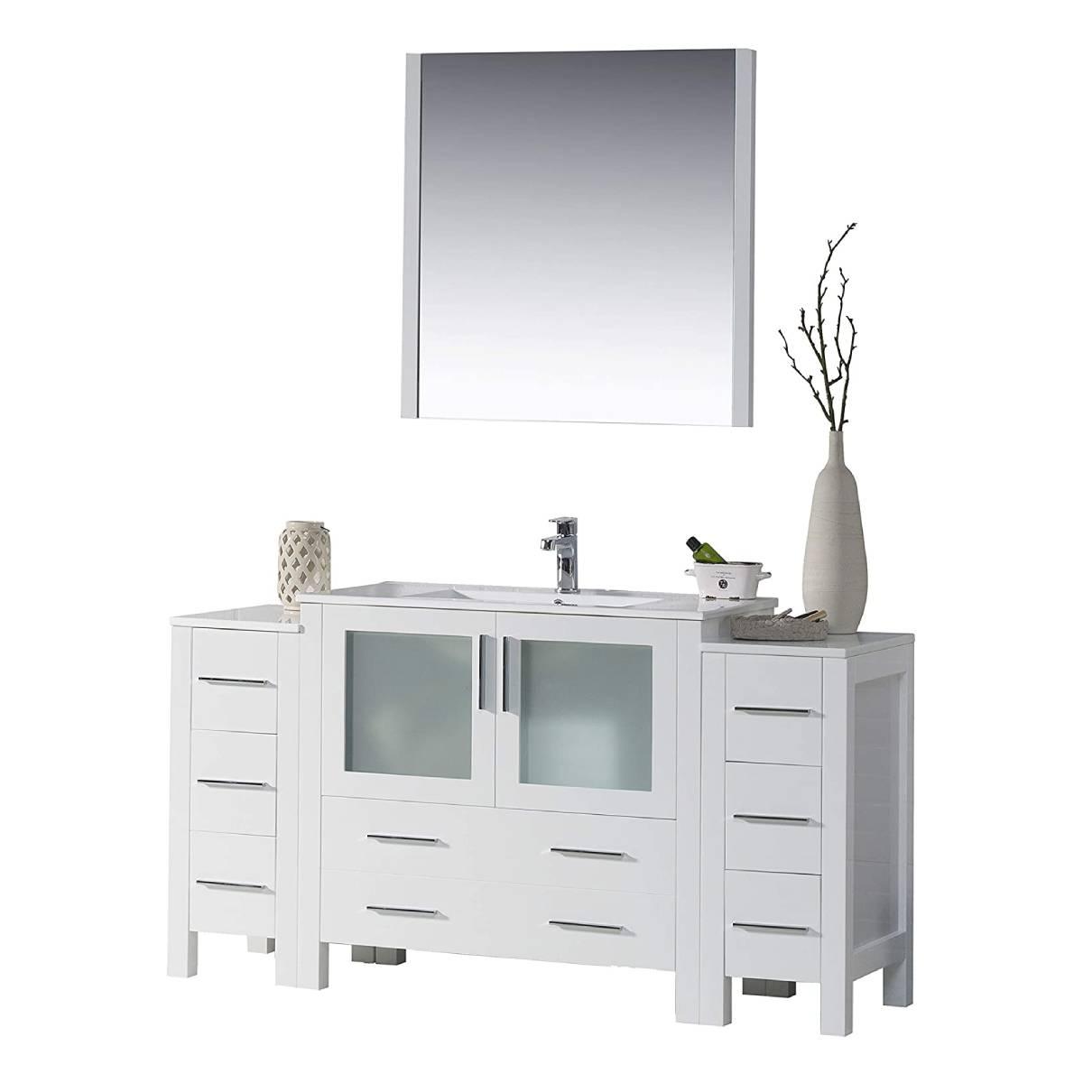 Blossom Sydney 54" Vanity, White, Espresso, Metal Grey, Side Cabinet