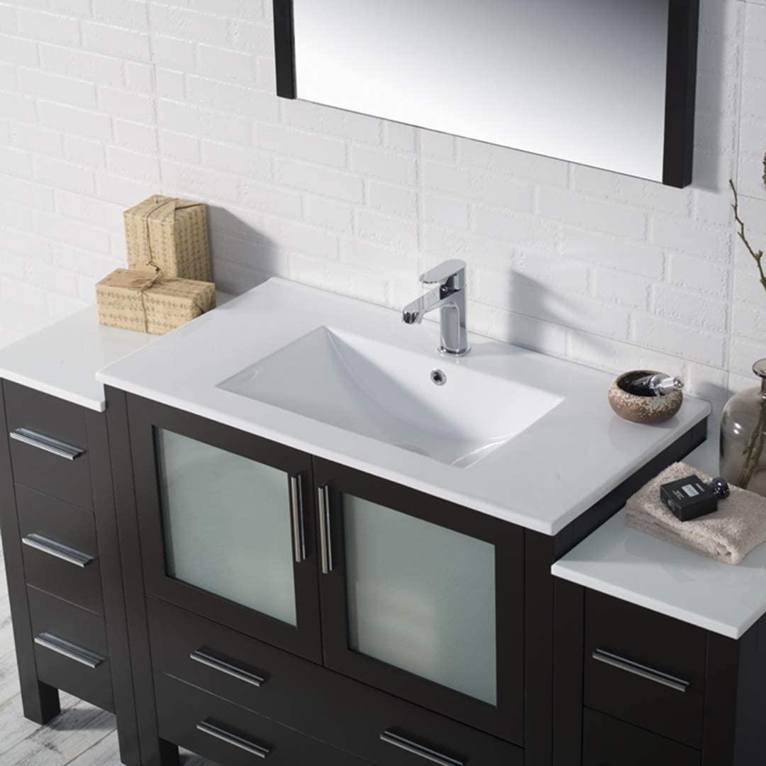 Blossom Sydney 60" Vanity, White, Espresso, Metal Grey, Side Cabinet