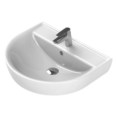 Round White Ceramic Wall Mounted Sink
