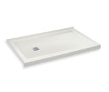 MAAX 420005-542-001-100 B3Square 6032 Acrylic Corner Left Shower Base in White with Anti-slip Bottom with Left-Hand Drain